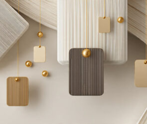 Stylish geometric shapes with gold accents