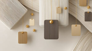 Stylish geometric shapes with gold accents